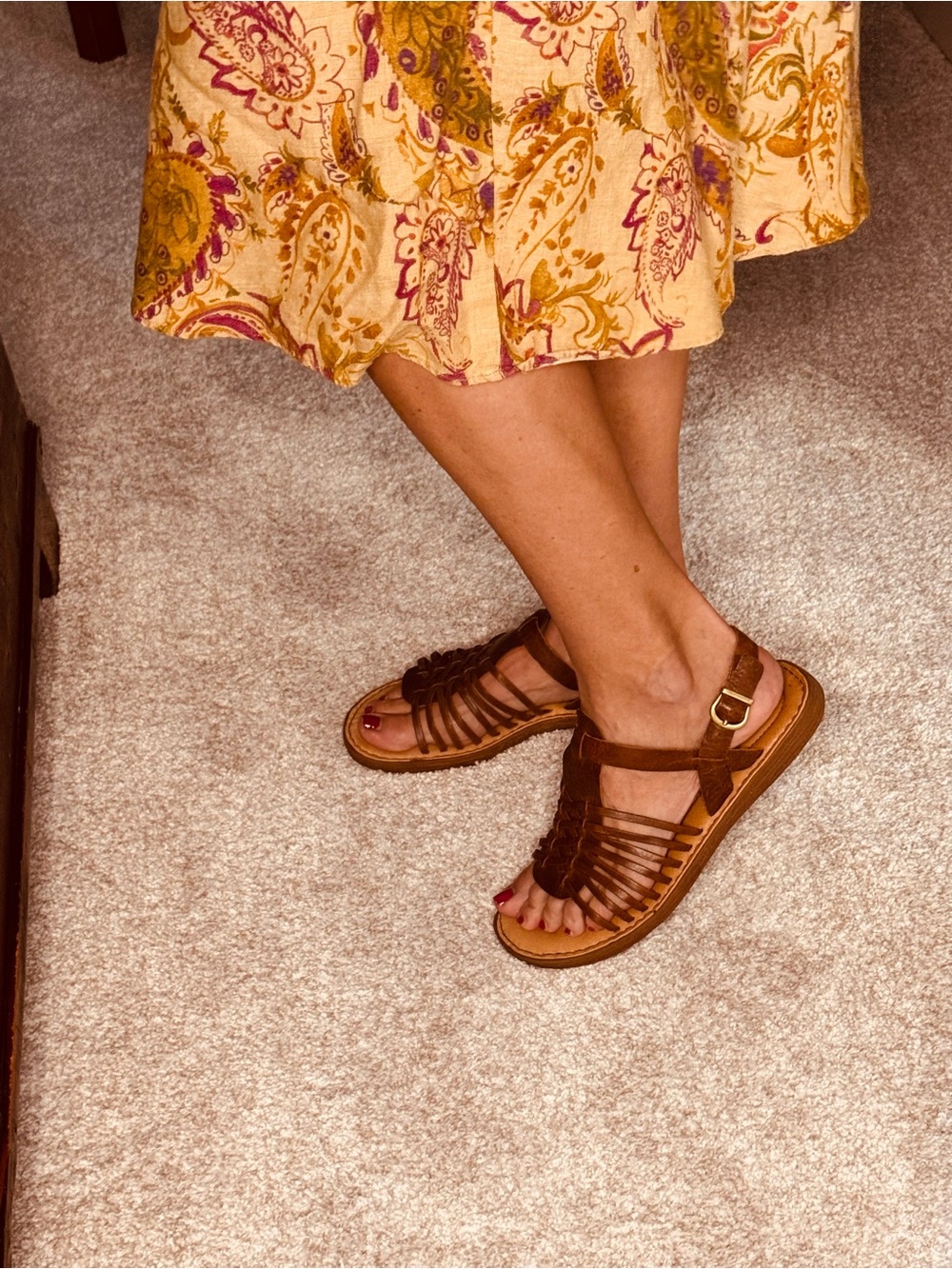 Born Brown Woven Leather Huarache Sandals - Picture 2 of 4